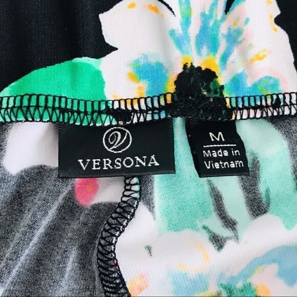 Versona High Waist Straight Wide Leg Tropical Floral Hibiscus Pants - Picture 8 of 9